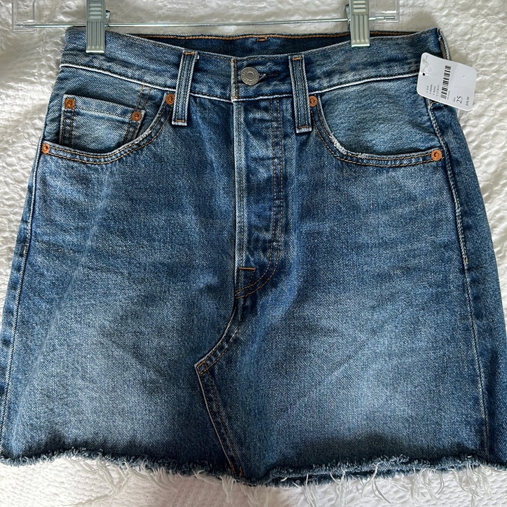 Levi’s blue Jean skirt from Free People